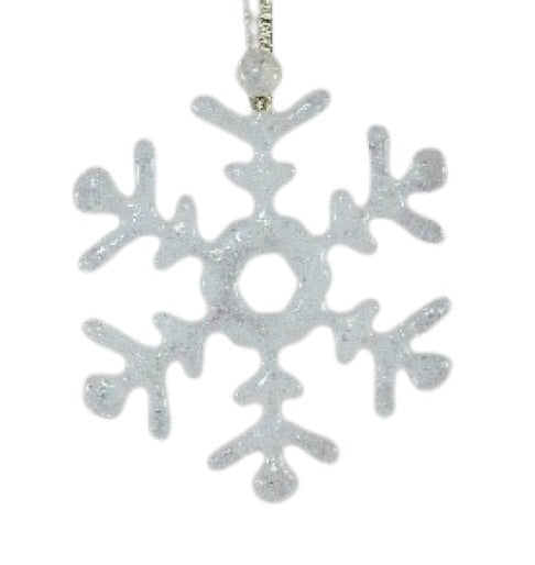 Large White Fused Glass Snowflake