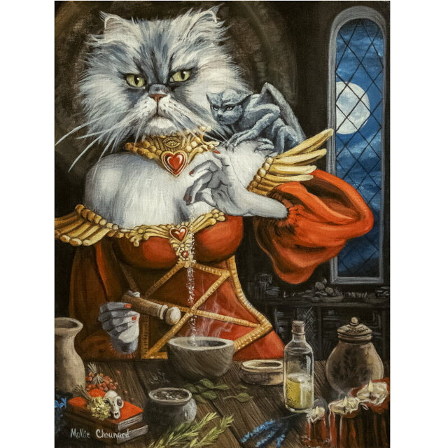 Whimsical Wall Art - Cat making a Curious Brew