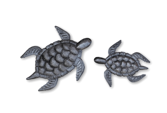 Set of 2 Whimsical Sea-life Turtles