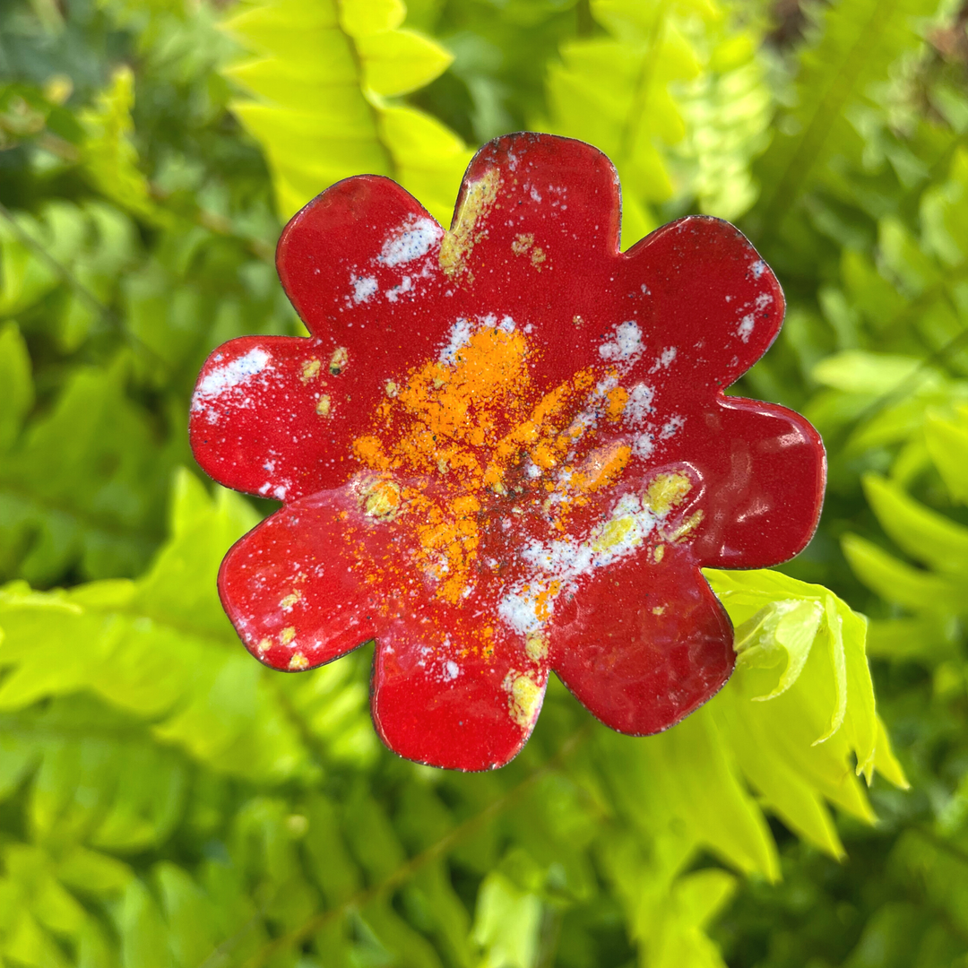 Large Copper Enamel Flower