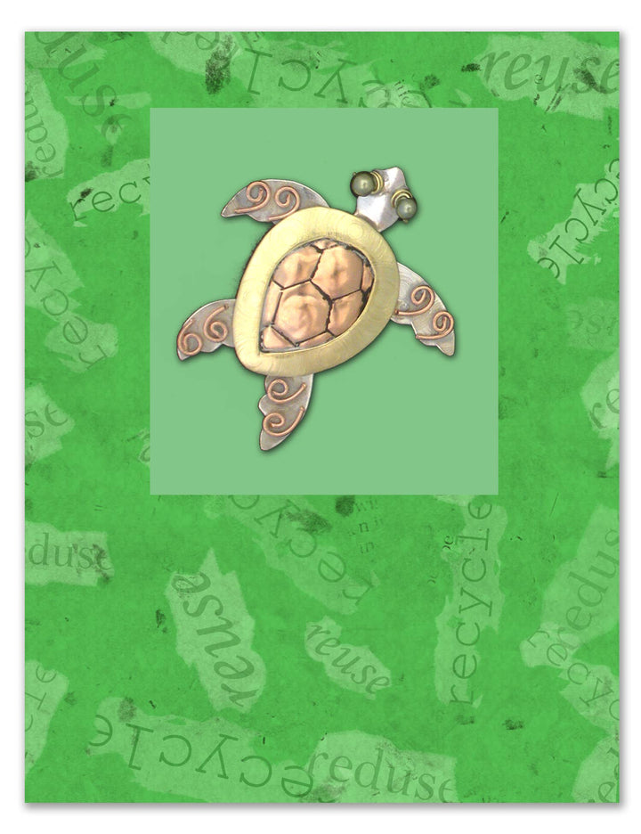 Sydney Sea Turtle Pin on a Card