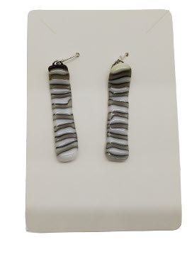 Pattern Bar Earrings - Glass/Sterling Silver