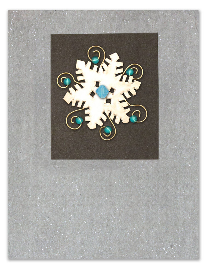 Silver Snowflake Pin on Card w/ Envelope