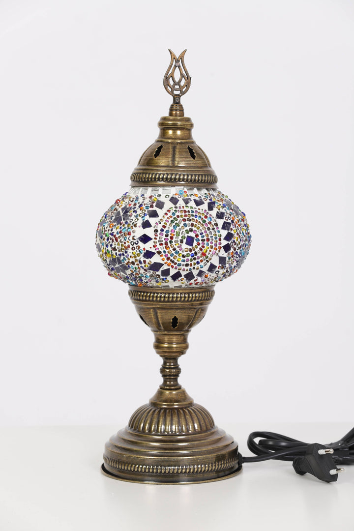 Turkish Standart Mosaic Lamps: Red & Navy Large Circles