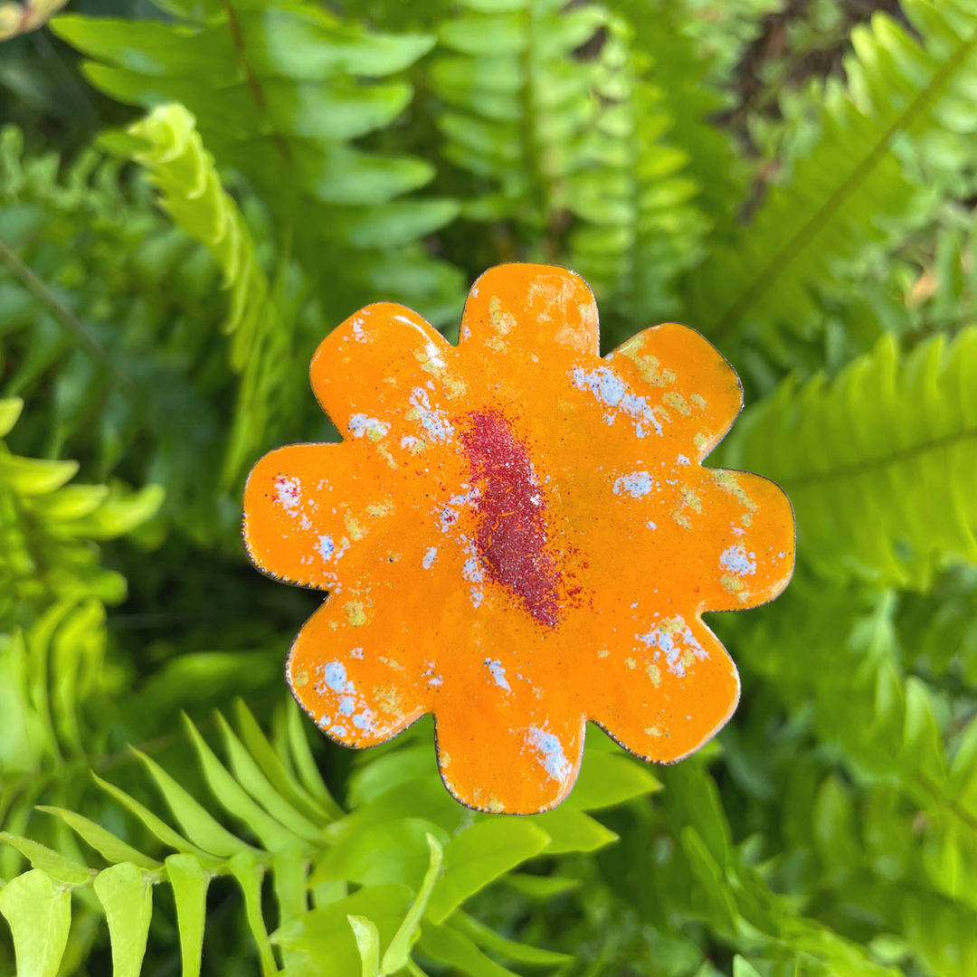 Large Copper Enamel Flower