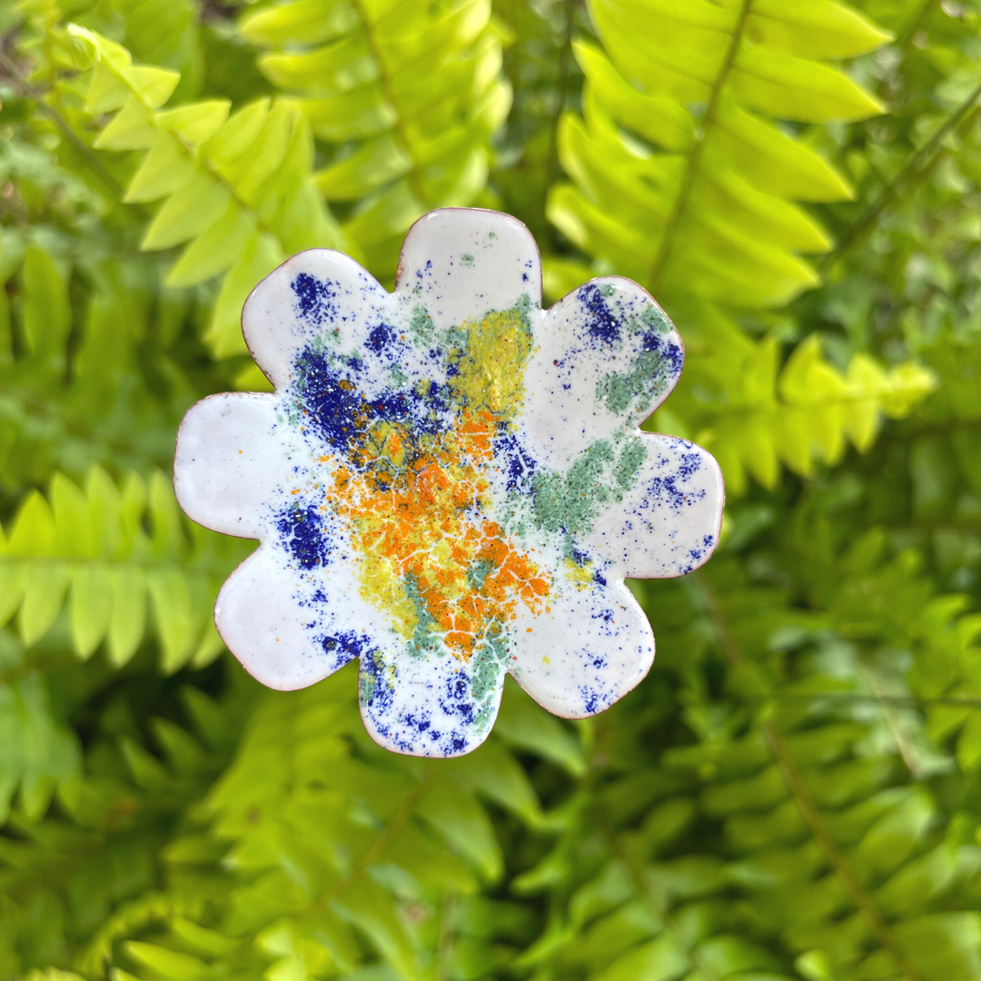 Large Copper Enamel Flower