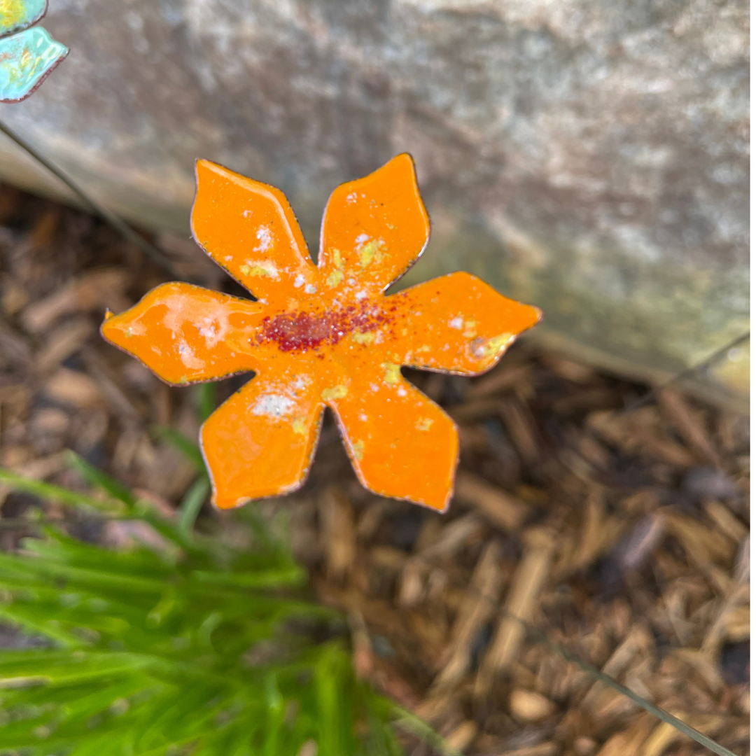 Medium Copper Enamel Flower