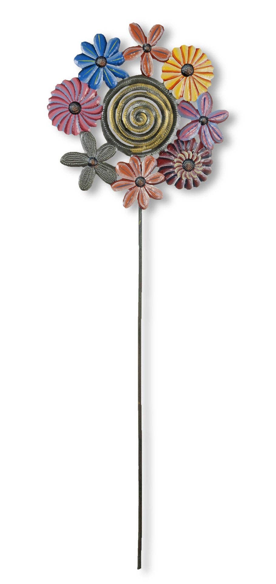 Ring of Flowers Painted Garden Stake