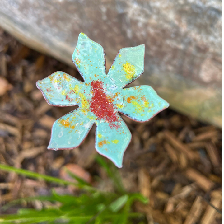 Medium Copper Enamel Flower