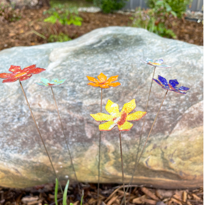 Medium Copper Enamel Flower