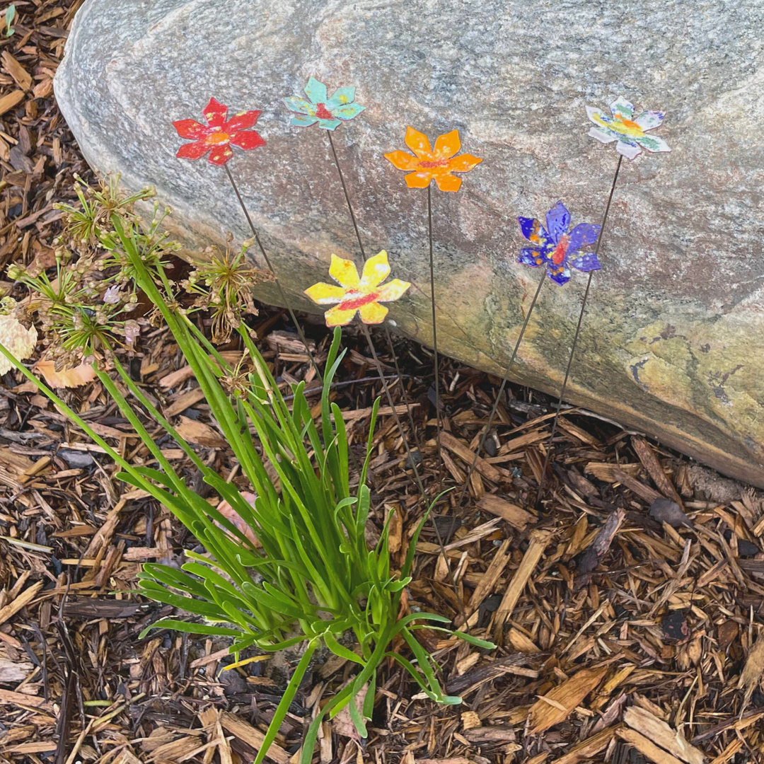 Medium Copper Enamel Flower