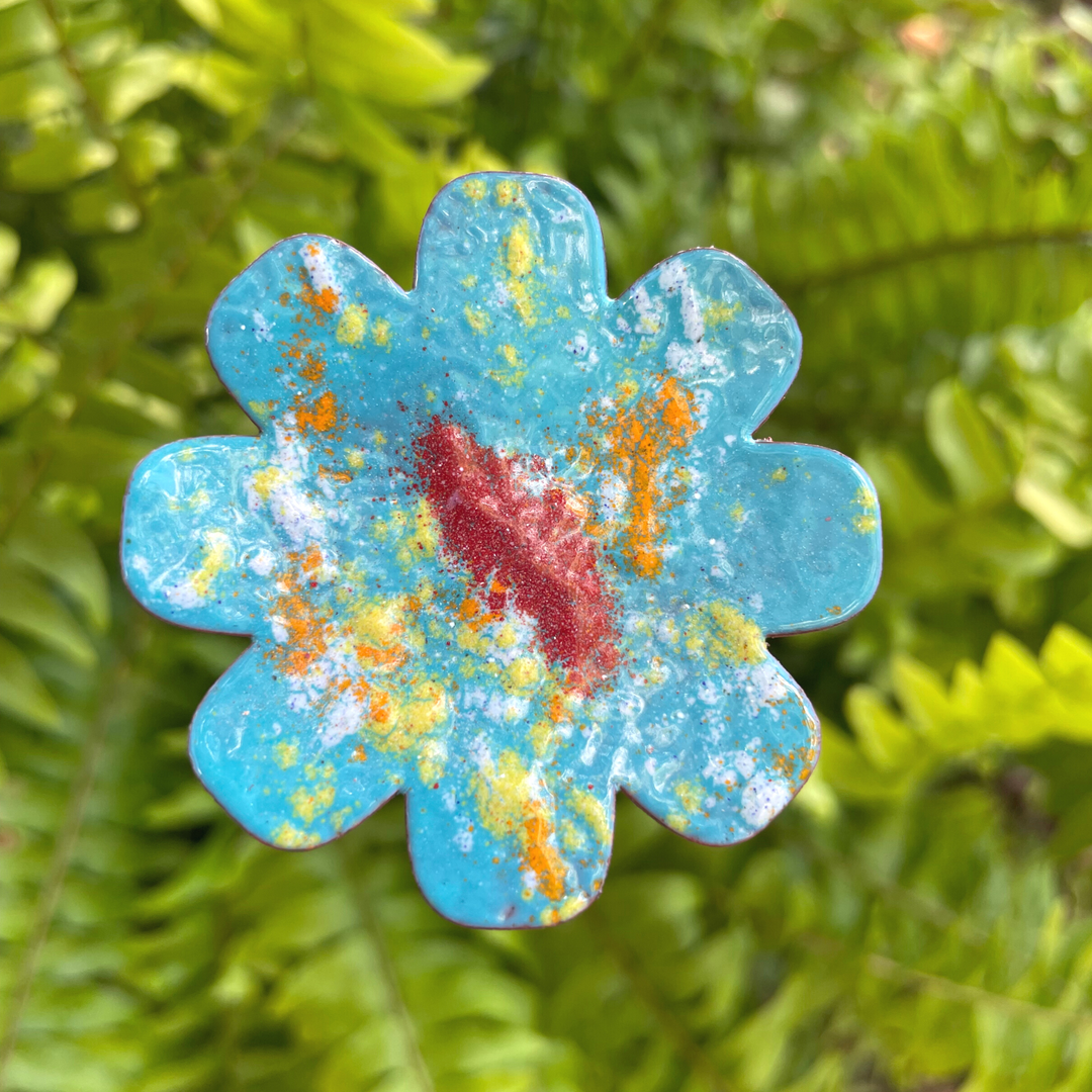 Large Copper Enamel Flower