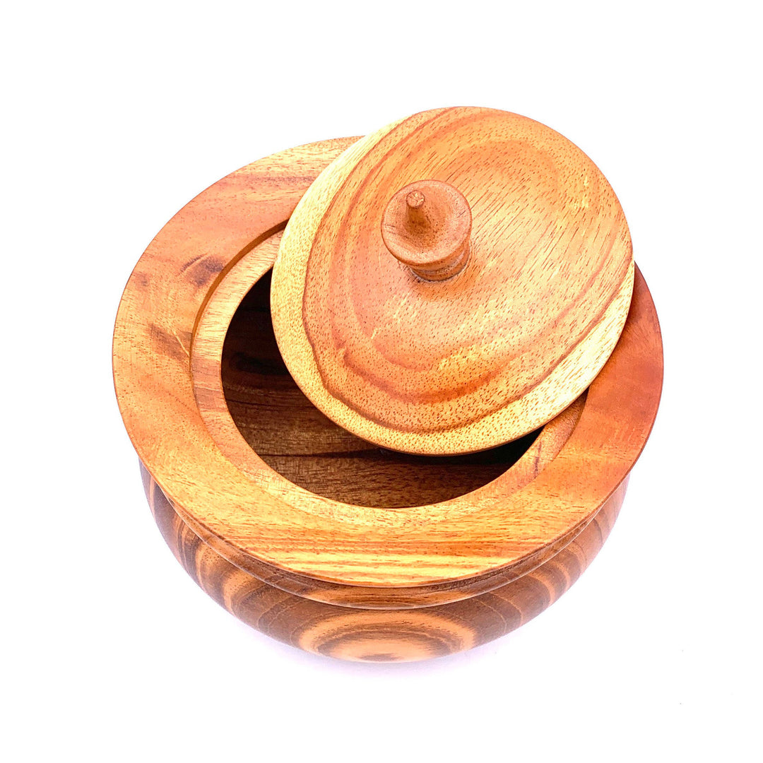 Tropical Hardwood Small Lidded Bowl