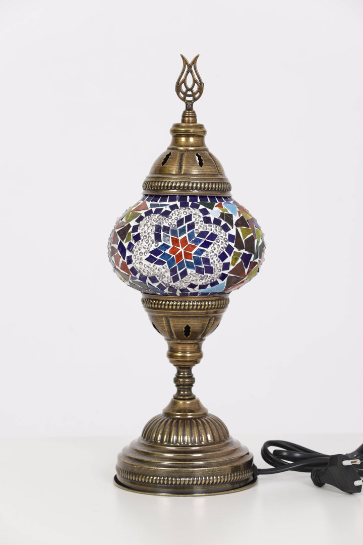 Turkish Standart Mosaic Lamps: Red & Navy Large Circles