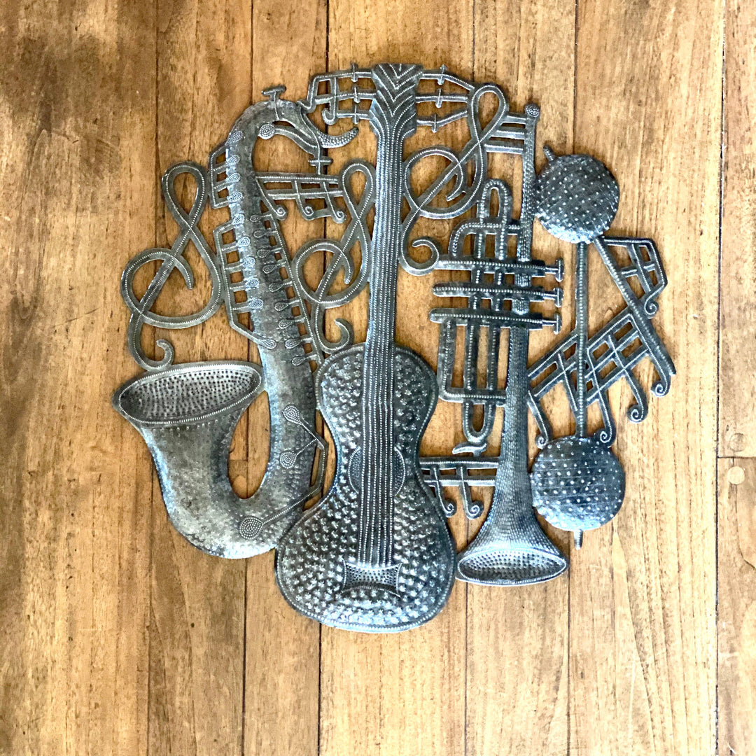 Jazz Metal Wall Hanging Artwork Handmade in Haiti