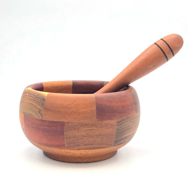 Tropical Hardwood Mortar & Pestle - Multi-Wood