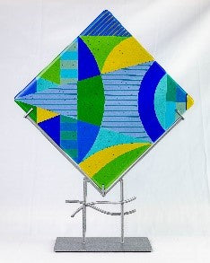 Looking Out -  Fused Glass Table Top Art