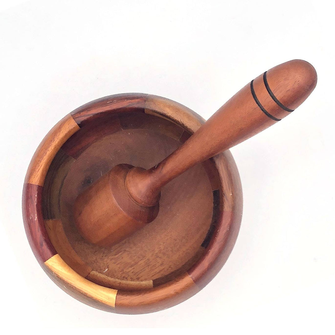 Tropical Hardwood Mortar & Pestle - Multi-Wood