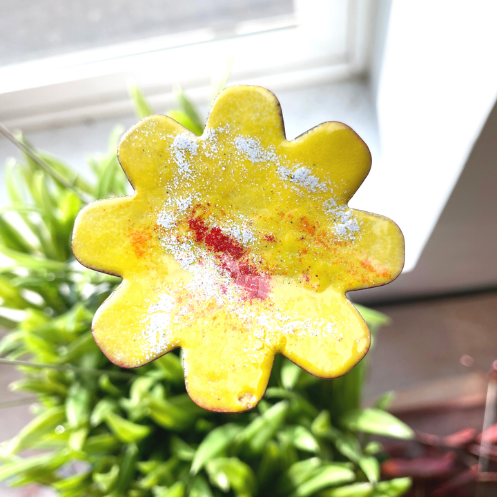 Large Copper Enamel Flower