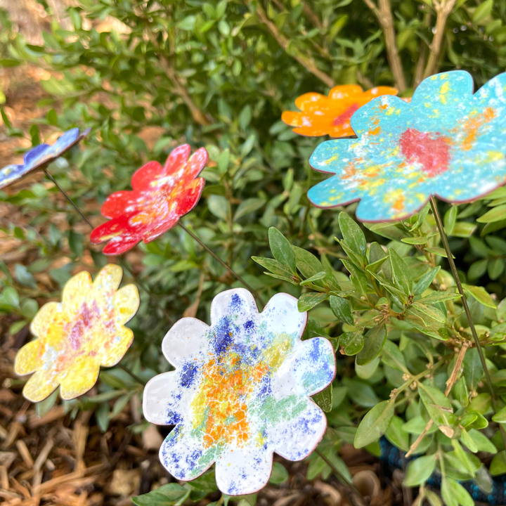 Large Copper Enamel Flower