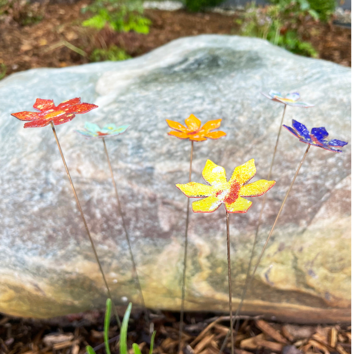 Medium Copper Enamel Flower