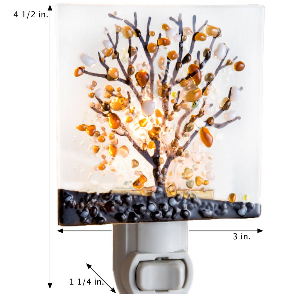 Tree Fused Fall Night Light Purple