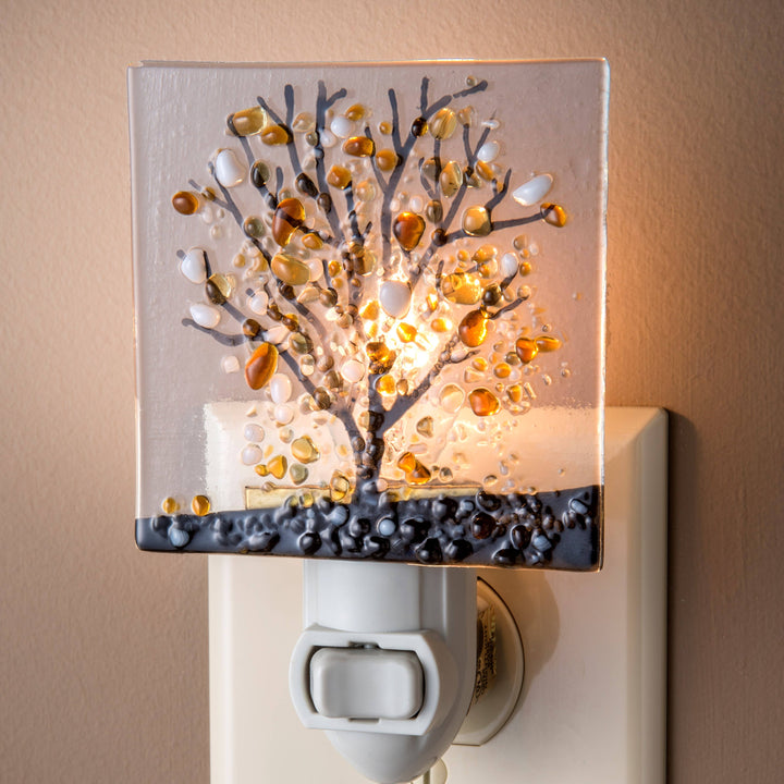 Tree Fused Fall Night Light Purple