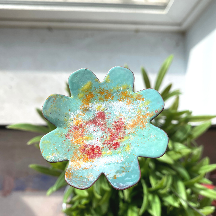 Large Copper Enamel Flower