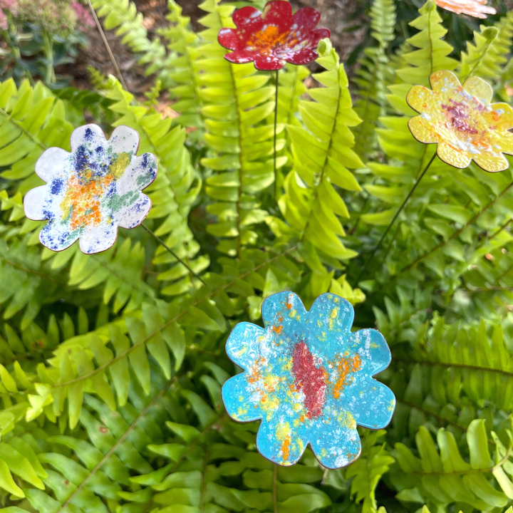 Large Copper Enamel Flower