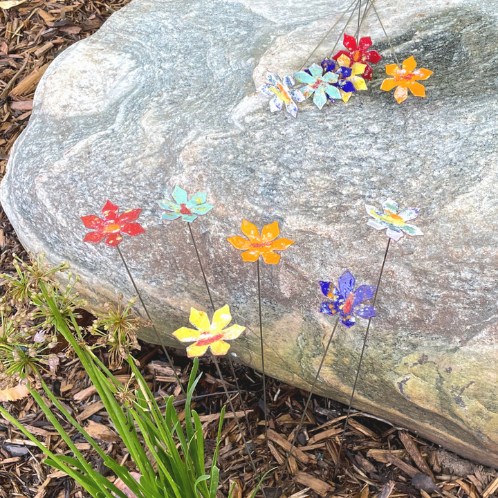 Medium Copper Enamel Flower