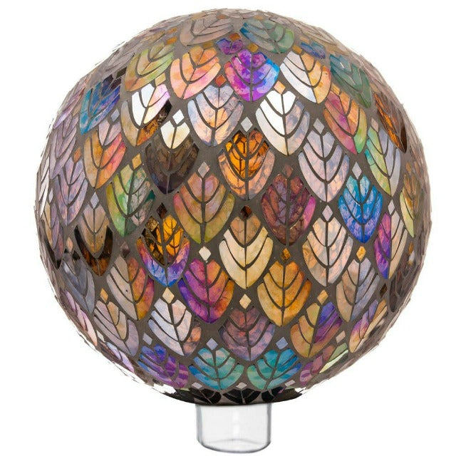 Colorful Glass Feather Mosaic Gazing Ball