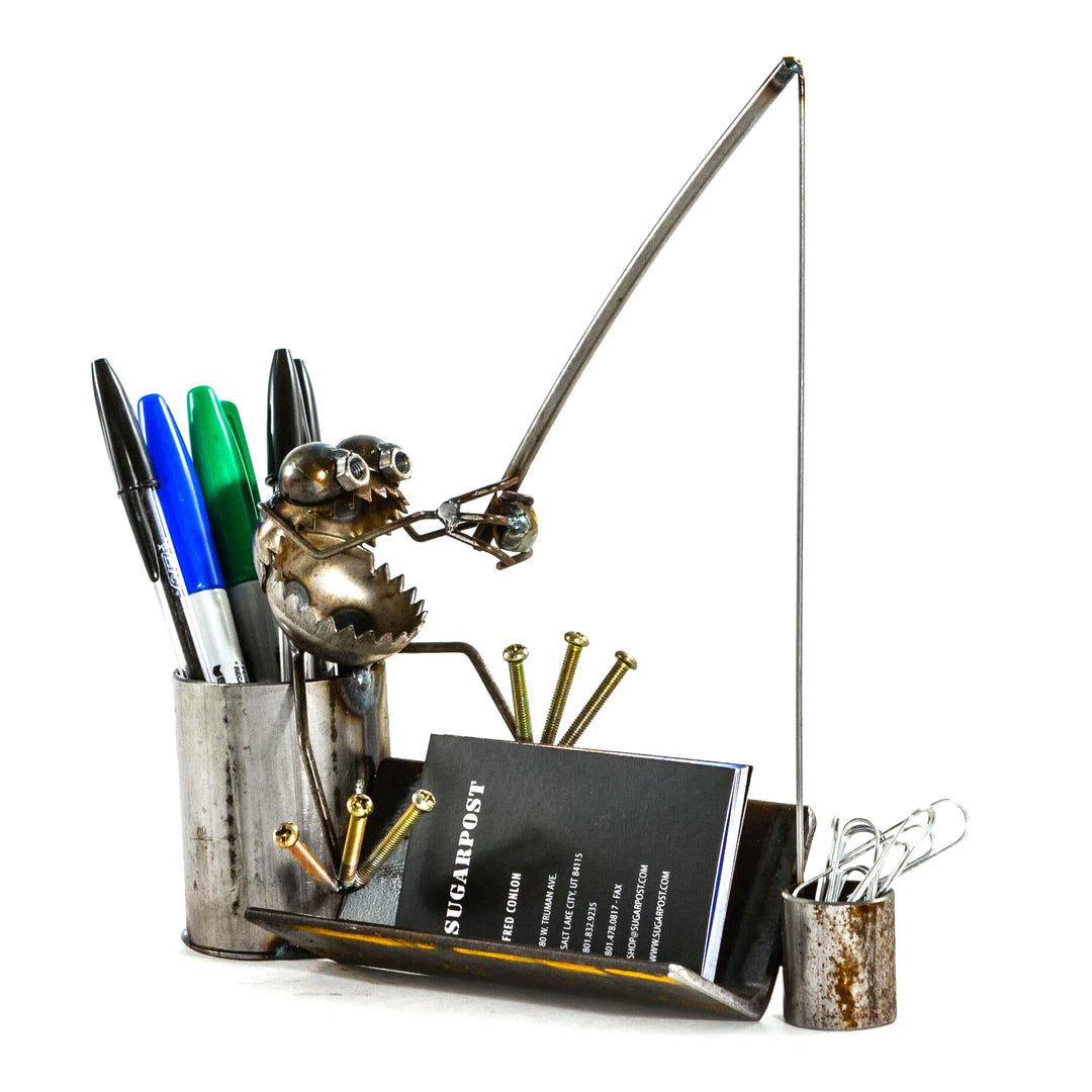 Monster fisherman comes with pen caddy and business card holder