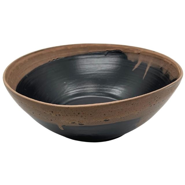 Ceramic Serving Bowl - Black/Tan