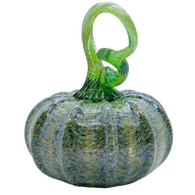 Blown Glass Green Mix Pumpkin