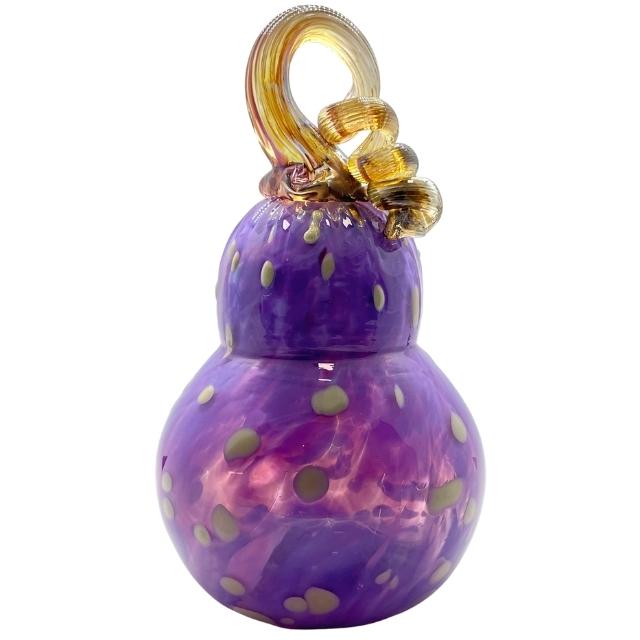 Blown Glass Purple Gourd Pumpkin