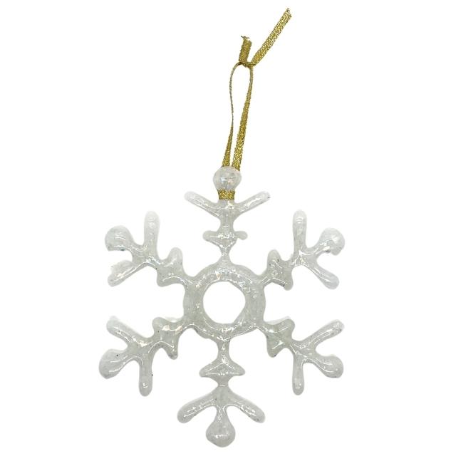 Large White Fused Glass Snowflake