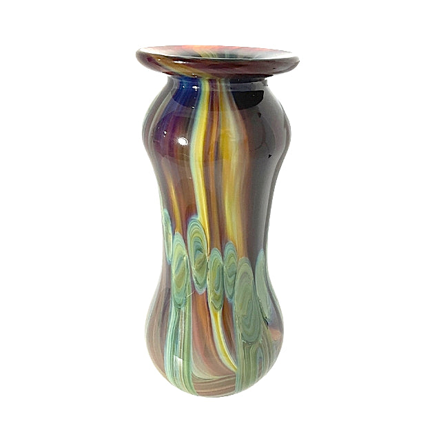 Dark Amber Chalcedony Blown Glass Vase