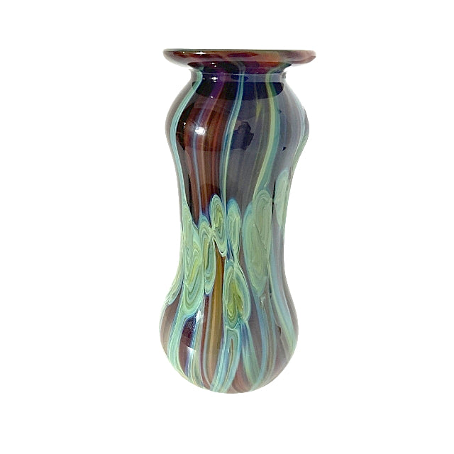 Dark Amber Chalcedony Blown Glass Vase