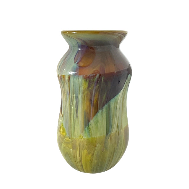 Colorful Blown Glass Chalcedony Vase