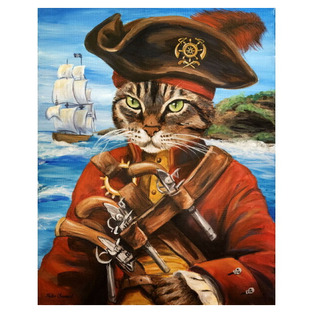 Whimsical Wall Art - Dread Cat - Pirate Whiskers