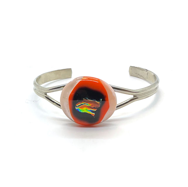 Fused Glass Bracelet - Neon and Dichroic