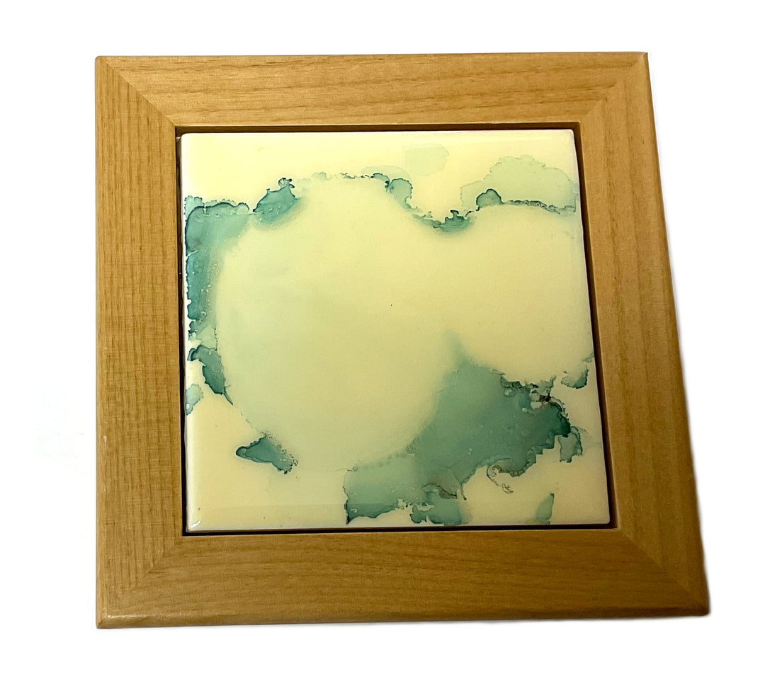 Framed Wall Art - Green and white
