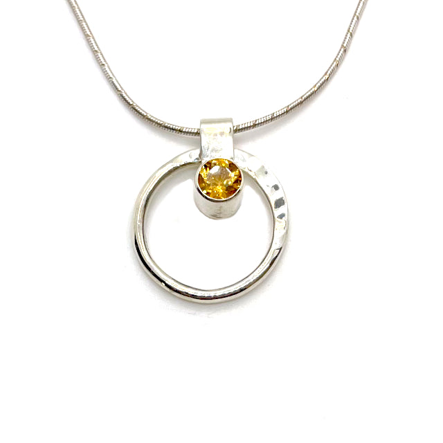 Circle of Life Pendant in Sterling Silver & Citrine