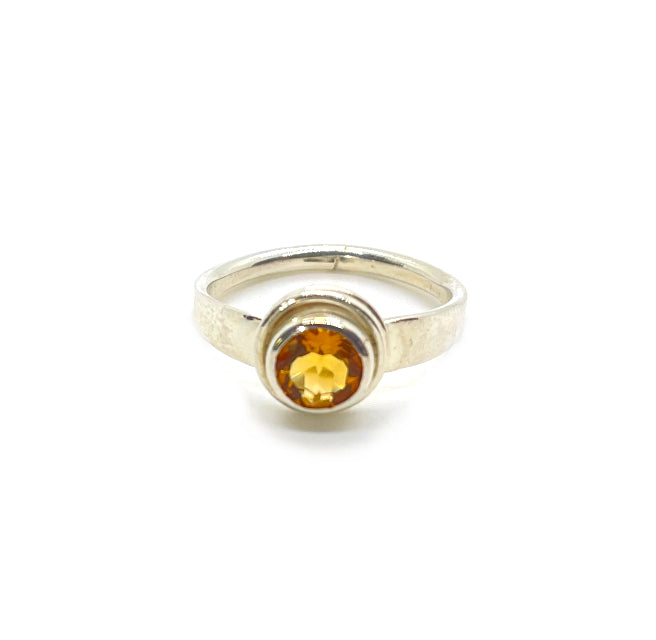 Forged Flare Citrine Ring in Sterling Silver