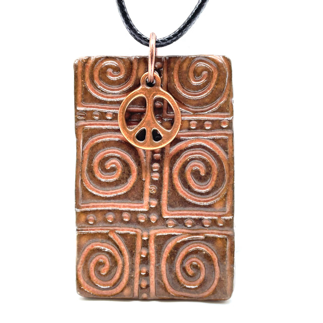 Brown/Red Clay Ceramic Pendant Necklaces