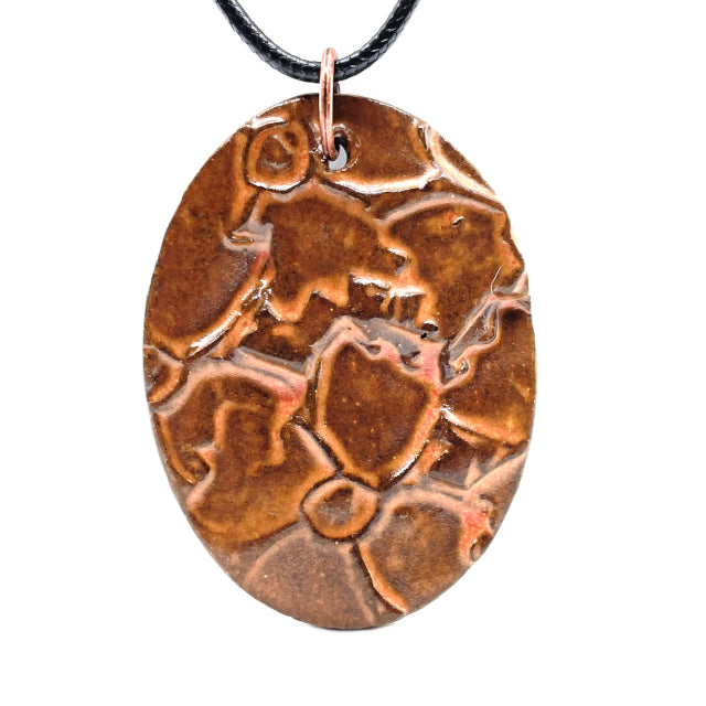 Brown/Red Clay Ceramic Pendant Necklaces