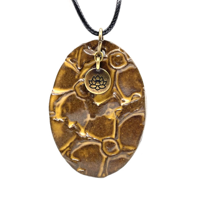 Golden Brown Ceramic Pendant Necklaces