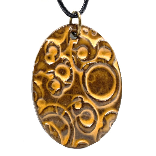 handmade golden brown ceramic pendants 