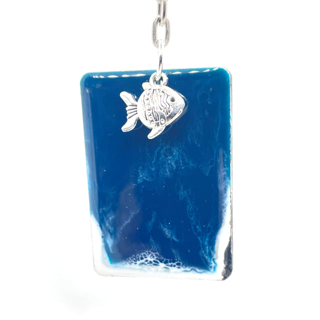 Ocean Wave Keychain w/ Fish Charm