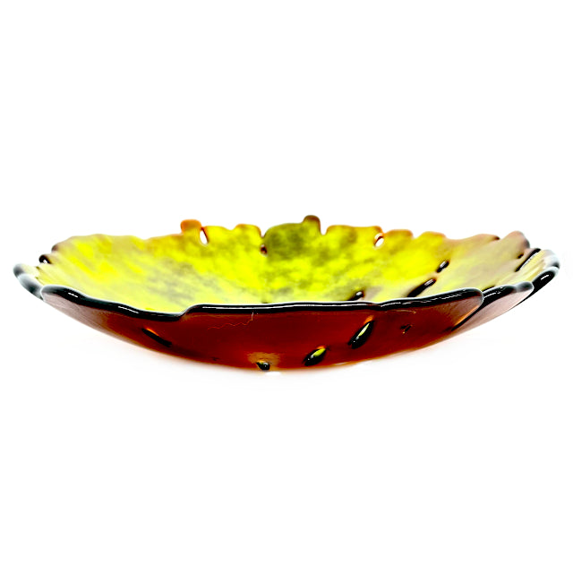 Brown and Yellow Fused Glass Gap Bowl
